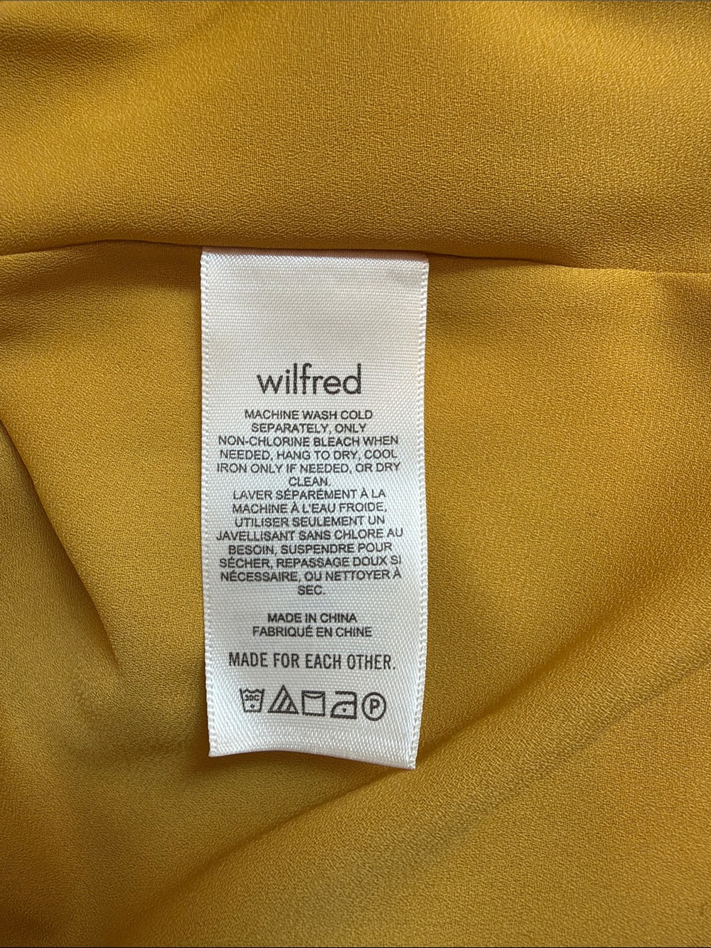 Aritzia Wilfred Women’s Mustard Yellow Long Sleeve Midi Dress - Picture 3 of 3